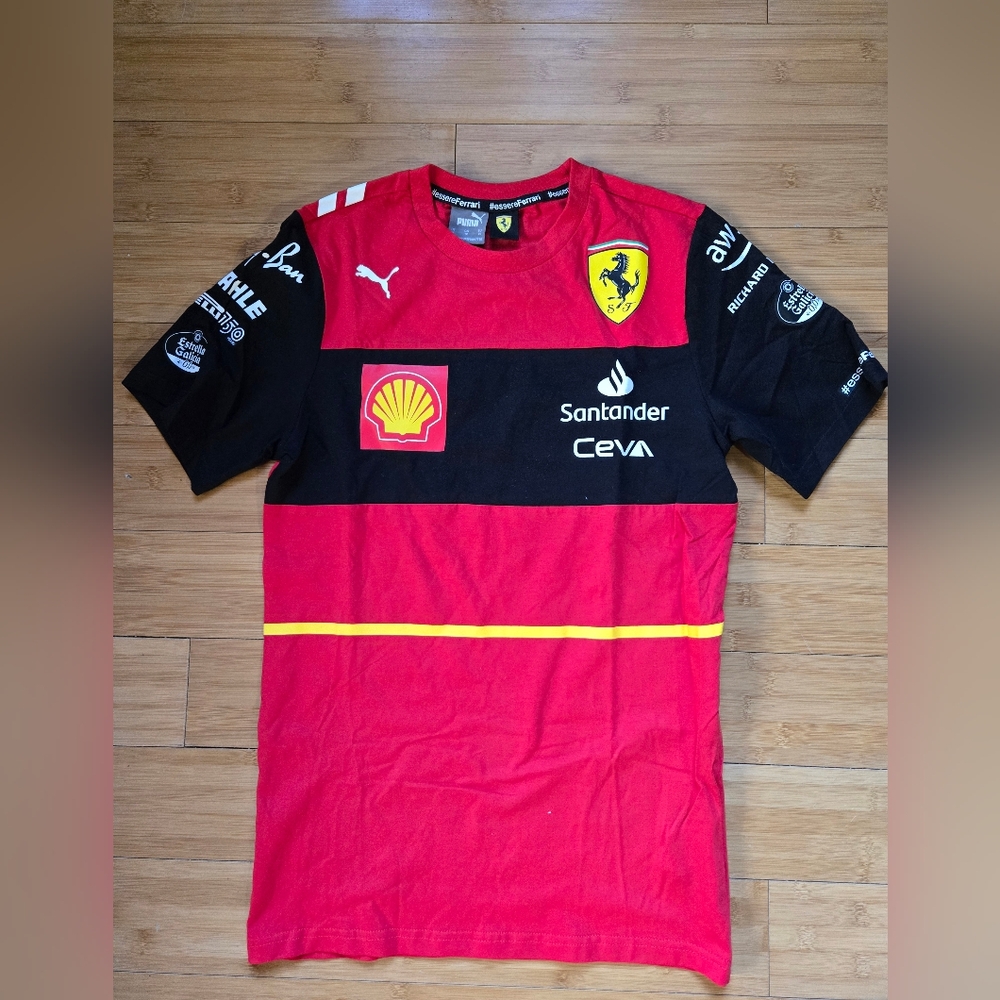 Puma Kids Red and Black Racing T-Shirt